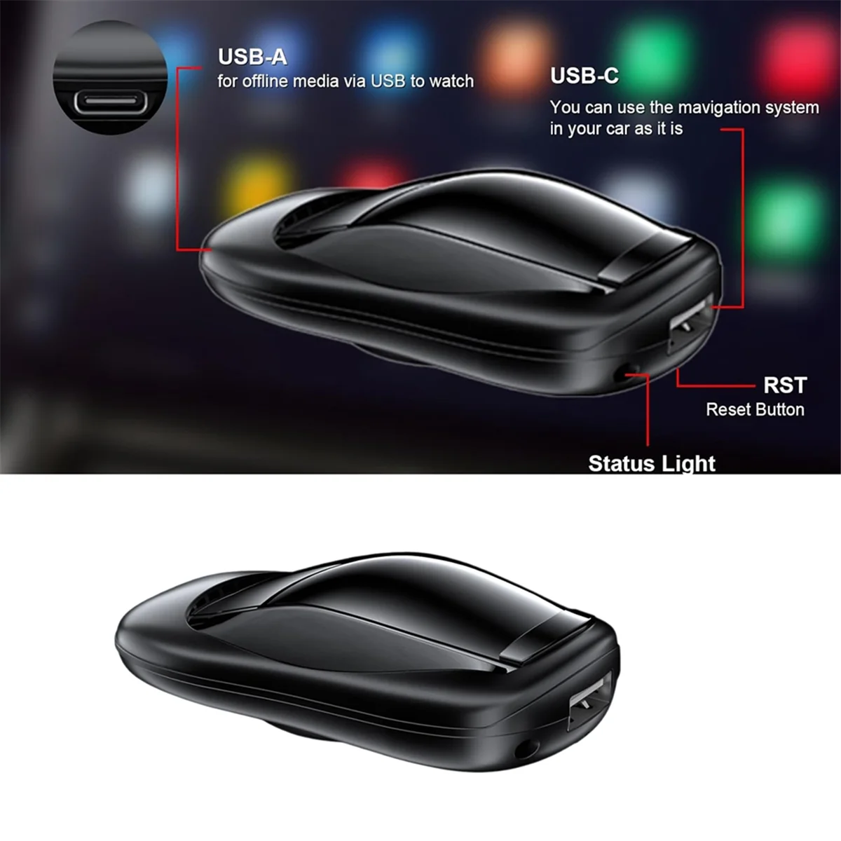 

2025+ Wireless CarPlay Android Auto Adapter, 2GB+32GB Smart Car AI Box Supports // Steaming Video