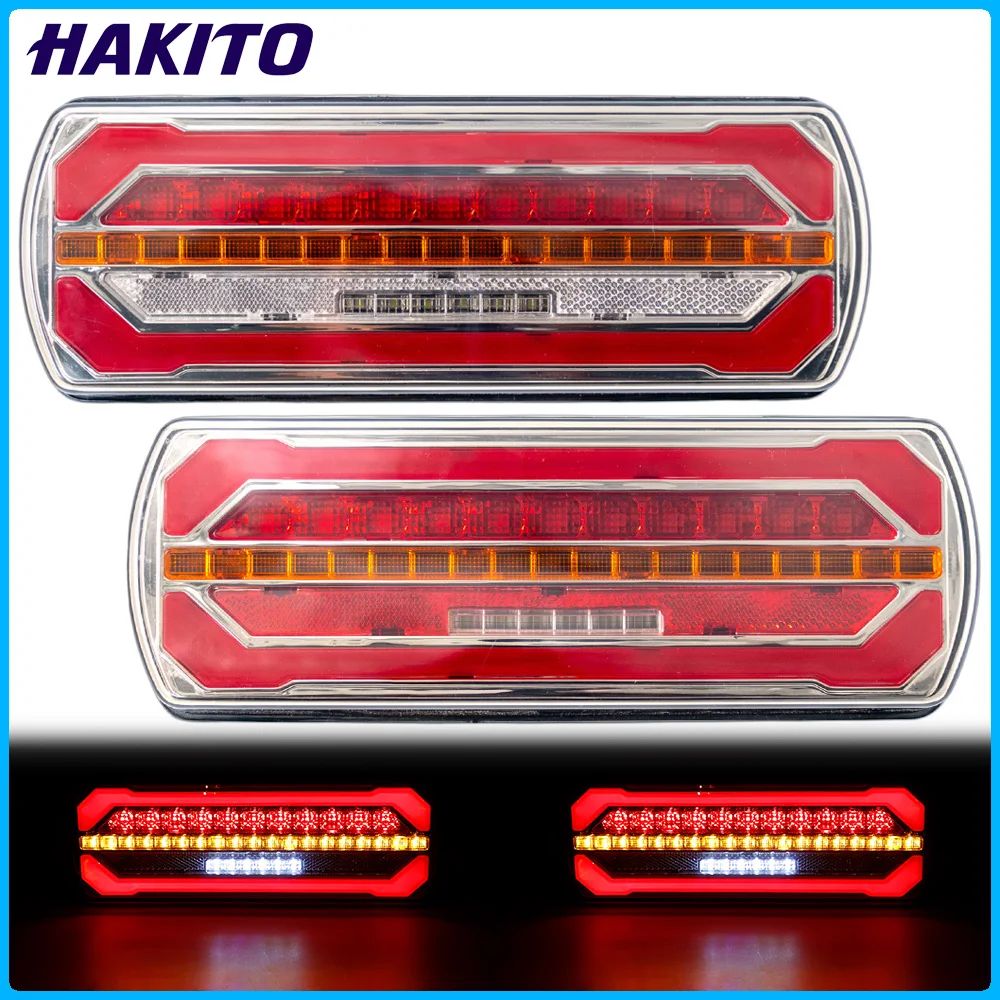 

2pcs 12V 24V LED Combination Tail Light Rear Lamp Waterproof Trailer Truck Caravan Reflector LED Reverse Turn Signal Brake light