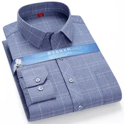 Camisa Formal de manga larga para hombre, camisa con estampado de rayas a cuadros, elegante, informal, abotonada, de lujo, para redes sociales, talla grande 7XL, 6XL, 5XL