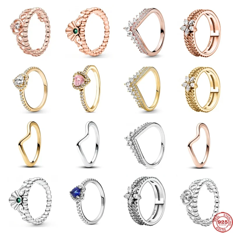 

2025 New 925 Sterling Silver Mom Heart Size 6789 Red Blue Pink Green Ring Women Rings Fine Jewelry Fashion Accessories