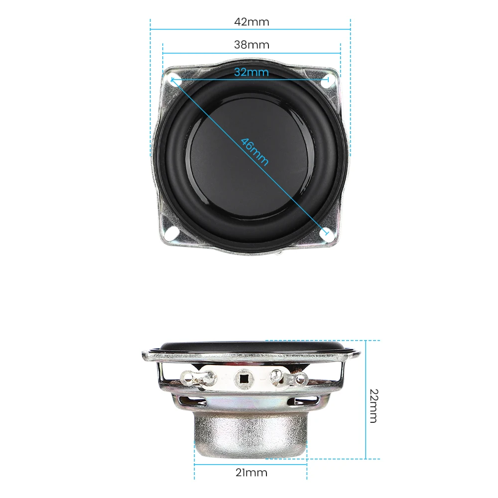 AIYIMA 2 Pcs 1.5 Inch Speaker 4 Ohm 5W 42mm Full Range Waterproof Nut Projection DIY Multimedia BT Square Speakers Home Theater