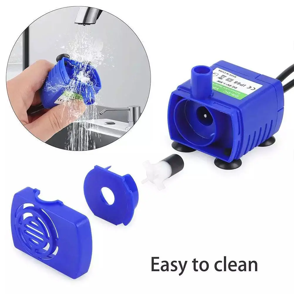 Water Pump Pet Cat Water Fountain Pump With LED Light - Replacement Motor For Cats Dogs Water Dispenser - USB Plug Pet Accessory