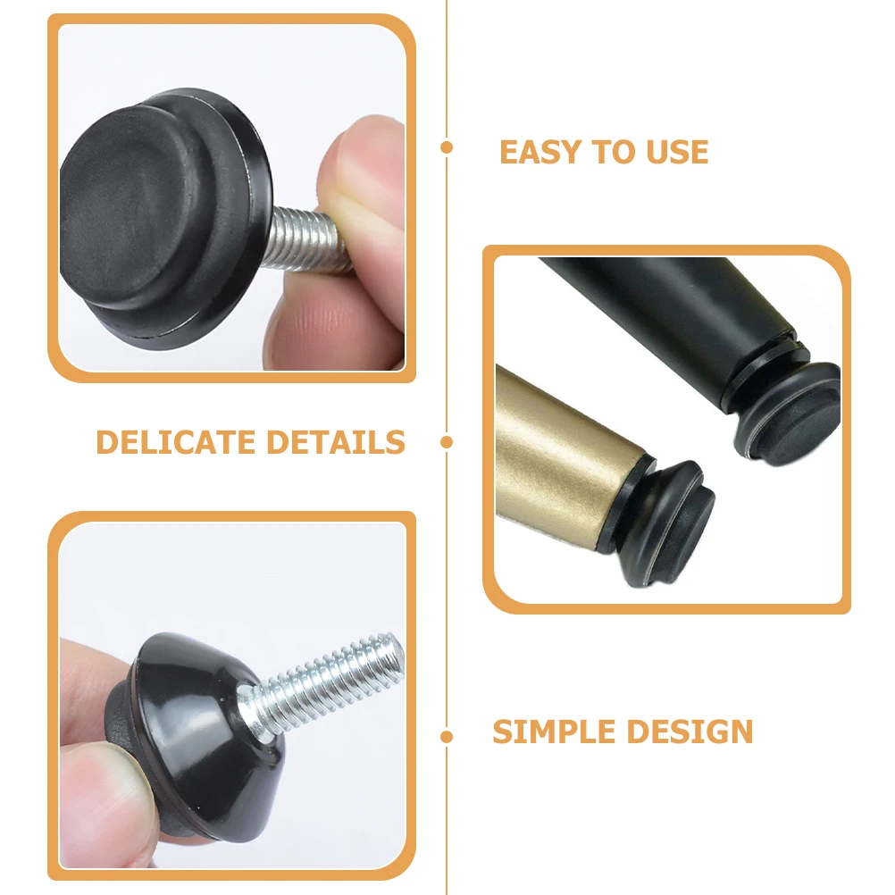 

10pcs Furniture Feet M6 Stainless Steel Chair Leg Table Foot Protector Sofa Mat Black Easy Install Home Use Durability