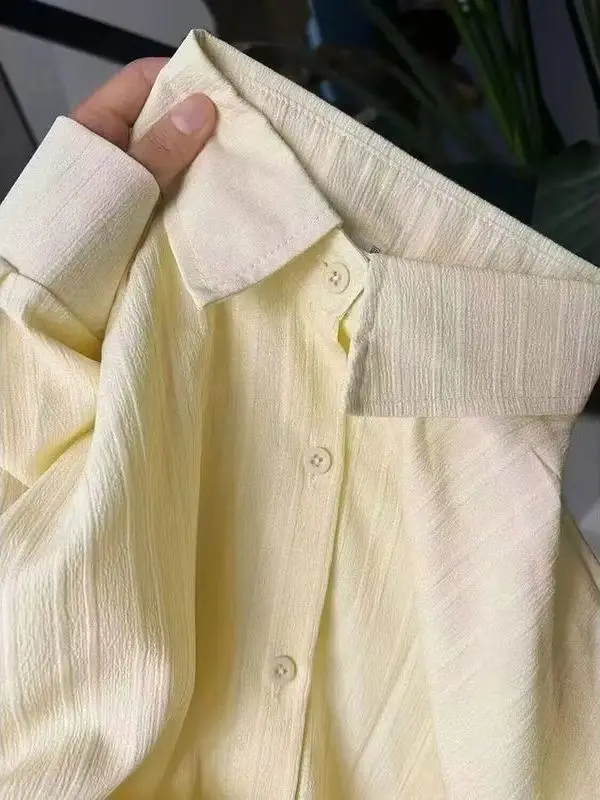 

Women's Sun Protection Shirt Thin Breathable Summer Design Outerwear Korean Style Loose Fit Long Sleeve Collar Top