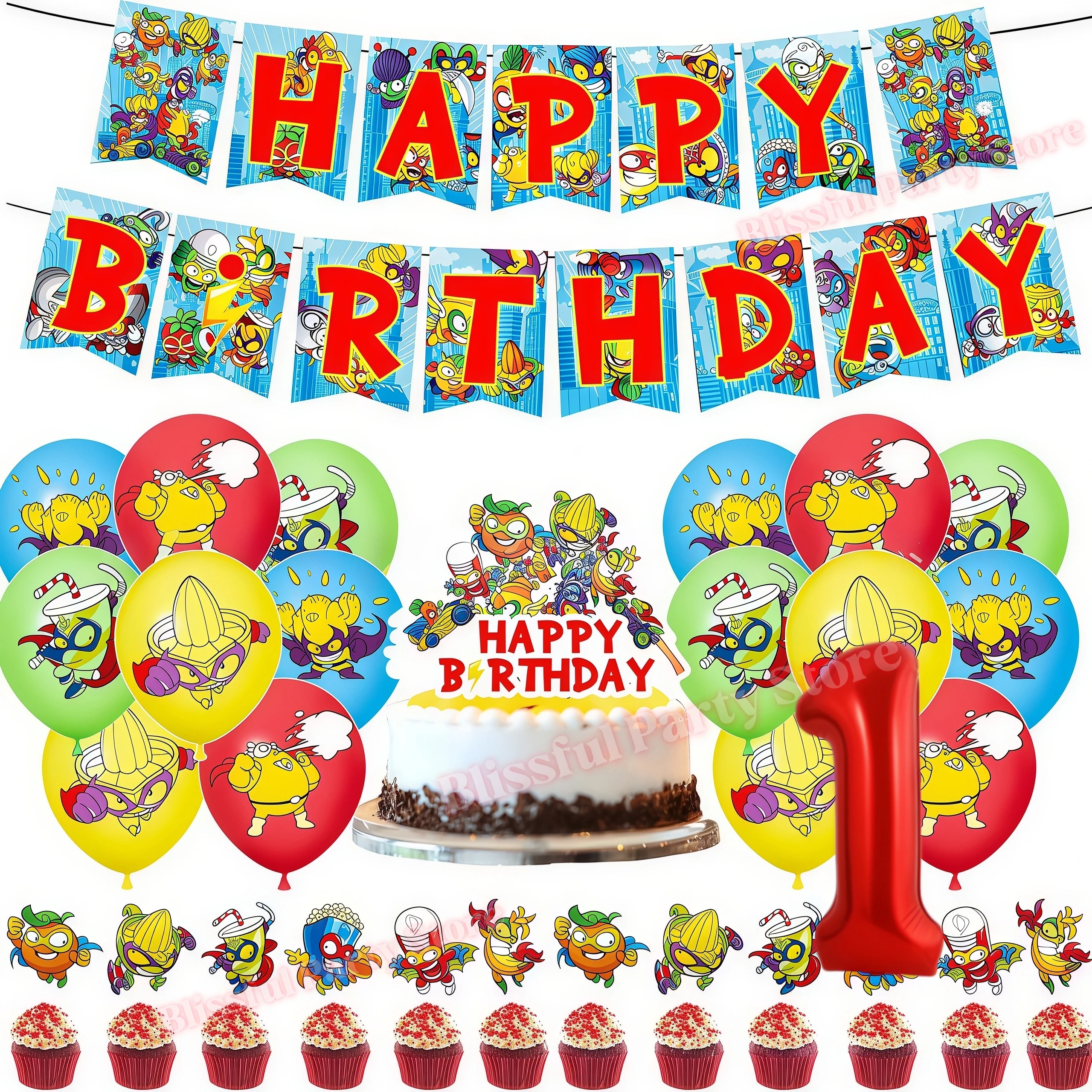 Decoración para Fiesta de Cumpleaños con Temática de Superthings, Globos del Juego Superzings, Adornos para Pastel, Fondo, Artículos para Fiesta, Recuerdo para Baby Shower