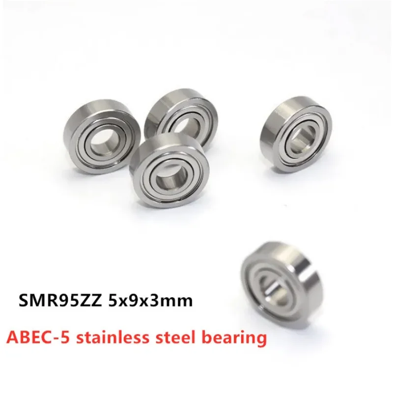 50pcs ABEC-5 SMR95ZZ 5x9x3 mm DDL-950ZZ  stainless steel miniature ball bearing SMR95 -2Z 5*9*3mm model bearings