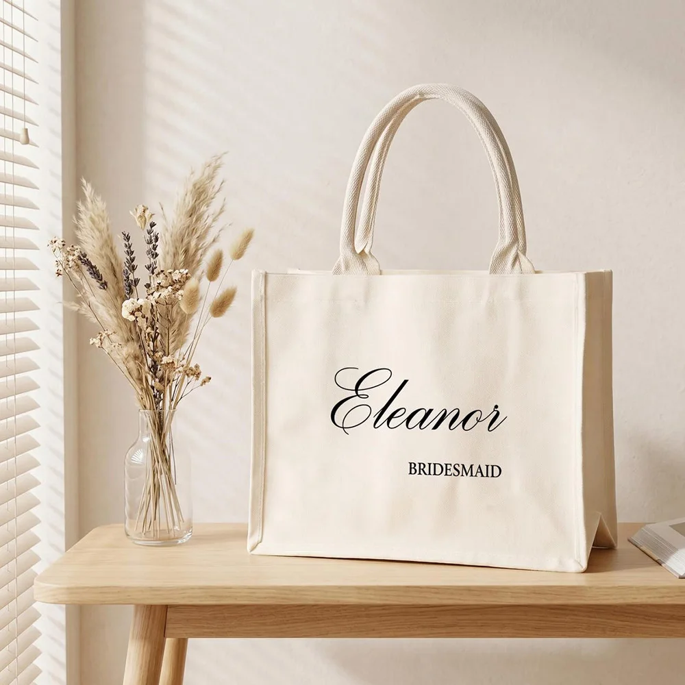 Custom Everyday Tote Bag Washable Minimalist Design Large Capacity for All Occasions Work Wedding Beach