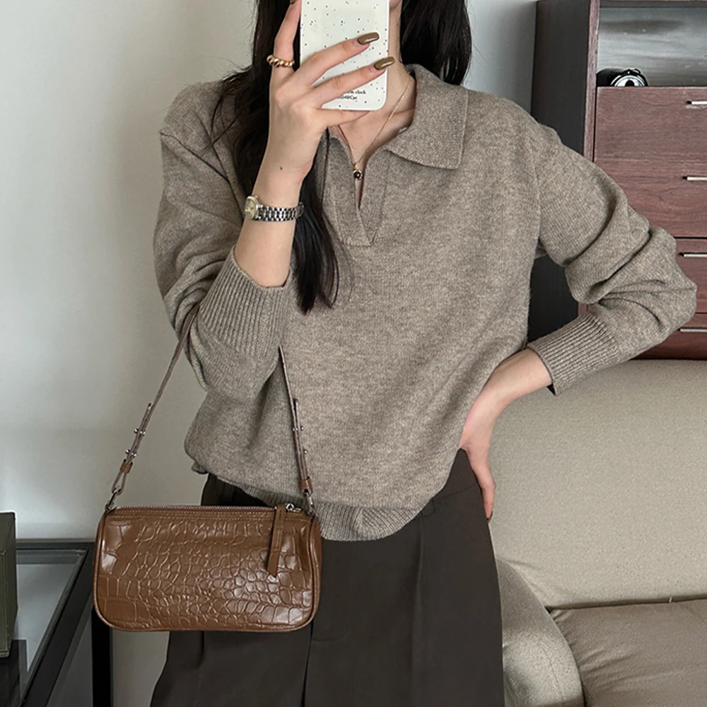 [STAY2U] Centi Collar Knit Sweater Long Sleeve Top