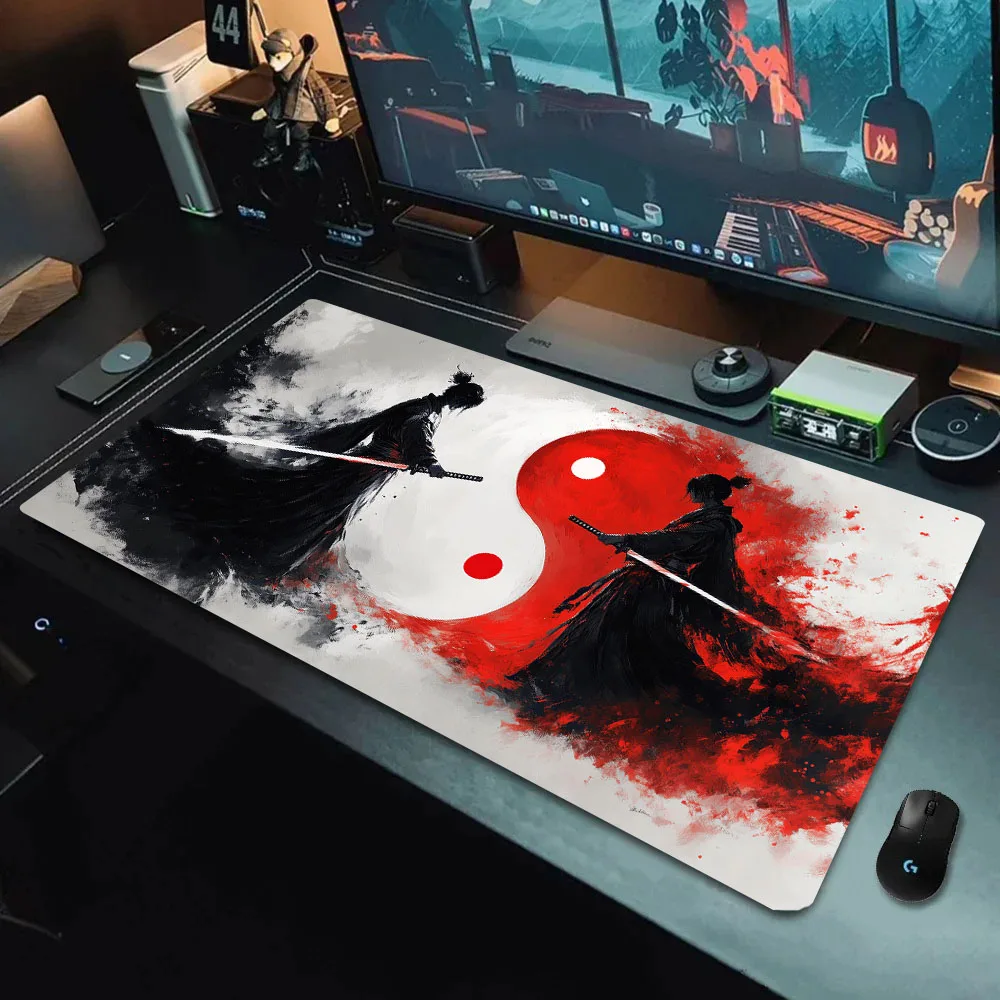 

Нескользящая игровая мышь в стиле самурая для домашнего офиса и бизнеса. Коврик для рабочего стола с мультяшным дизайном. Креативный коврик для мыши. Противоскользящий дизайн.