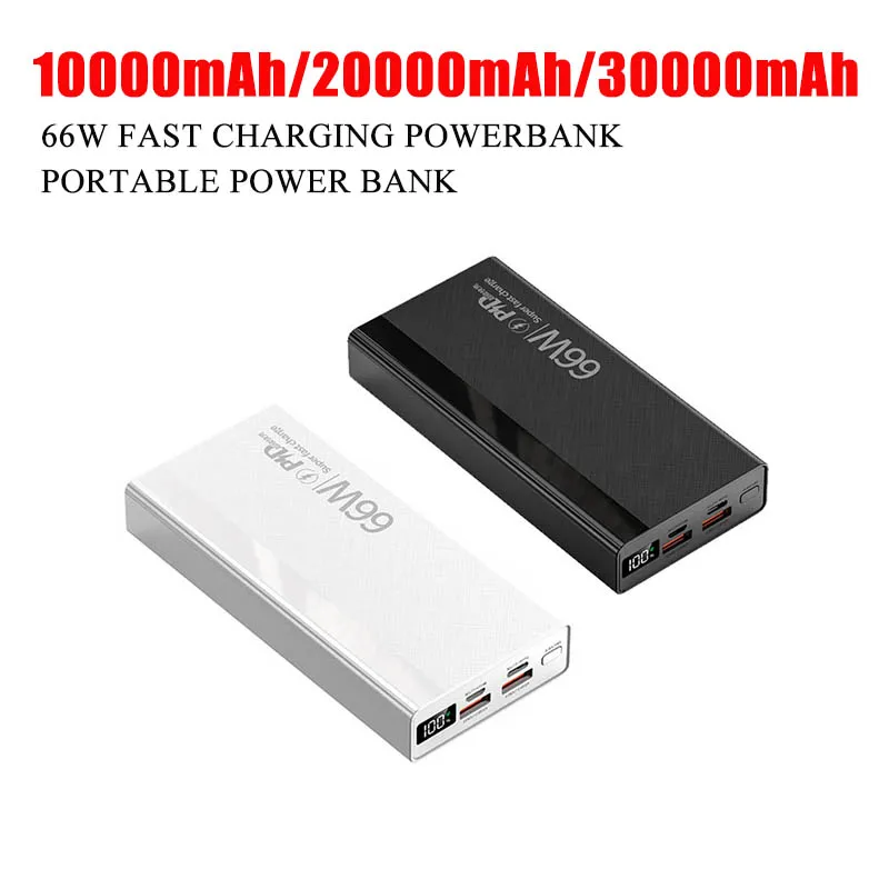 66W Fast Charging Power Bank 30000nAh Large Capacity Portable External Battery Charger for iPhone 17 16 Xiaomi Samsung Powerbank