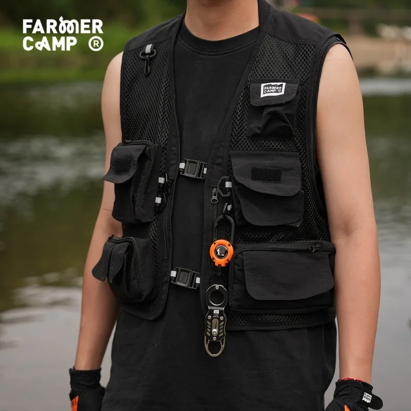 Farmer Camp Chaleco de pesca multifuncional con bolsillo - imagen 5