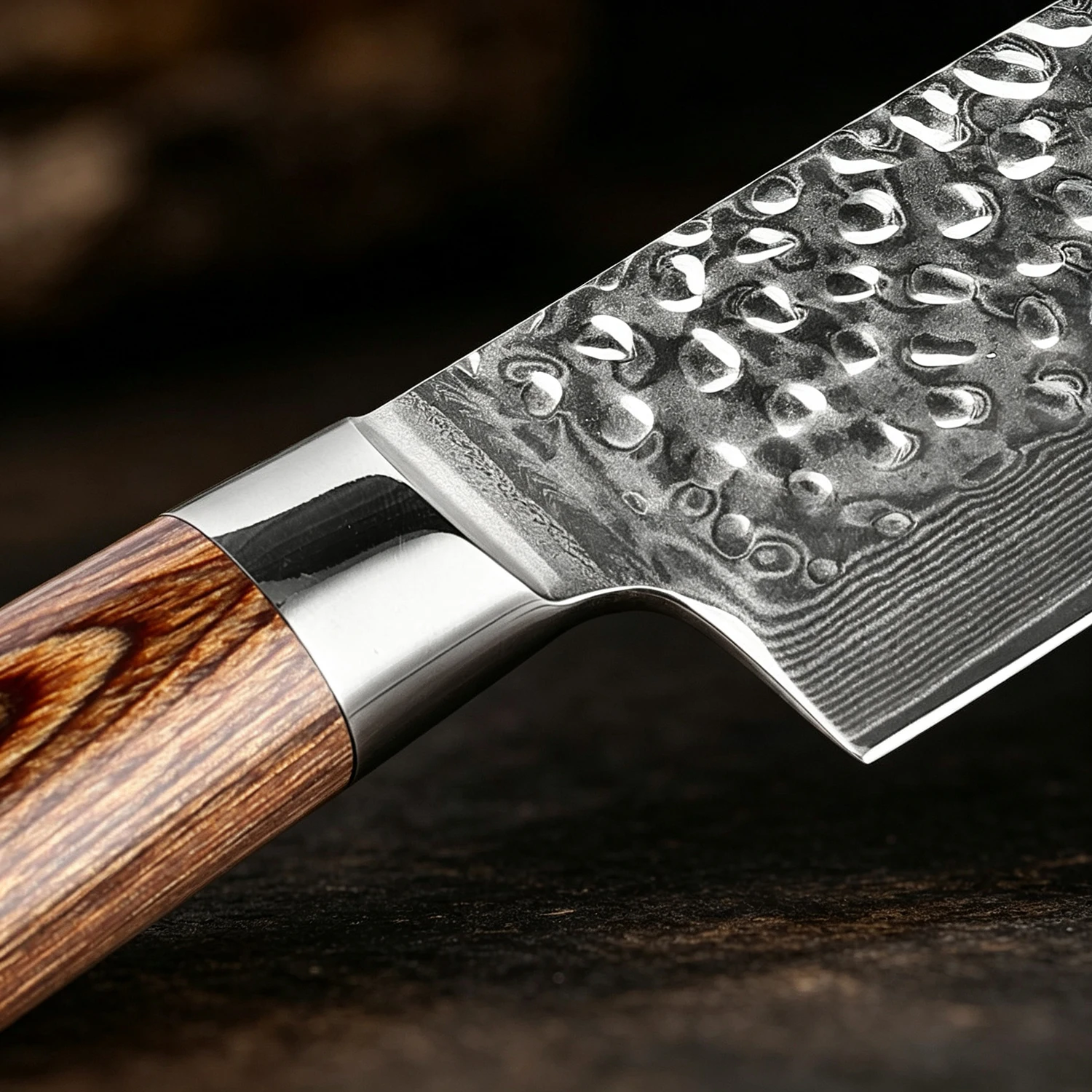 XITUO Damascus Kitchen Knife Set, 6-Piece Damascus Steel VG10 Chef Knife Set Sharp Blades with Wood Magnetic Knife Holder Block - view 5