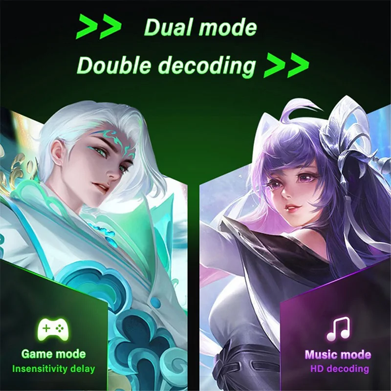 سماعات بلوتوث لاسلكية للألعاب مزودة بخاصية إلغاء الضوضاء وإطالة الضوضاء وعمر بطارية طويل للغاية سماعات أذن داخلية iOS وAndroid Universal