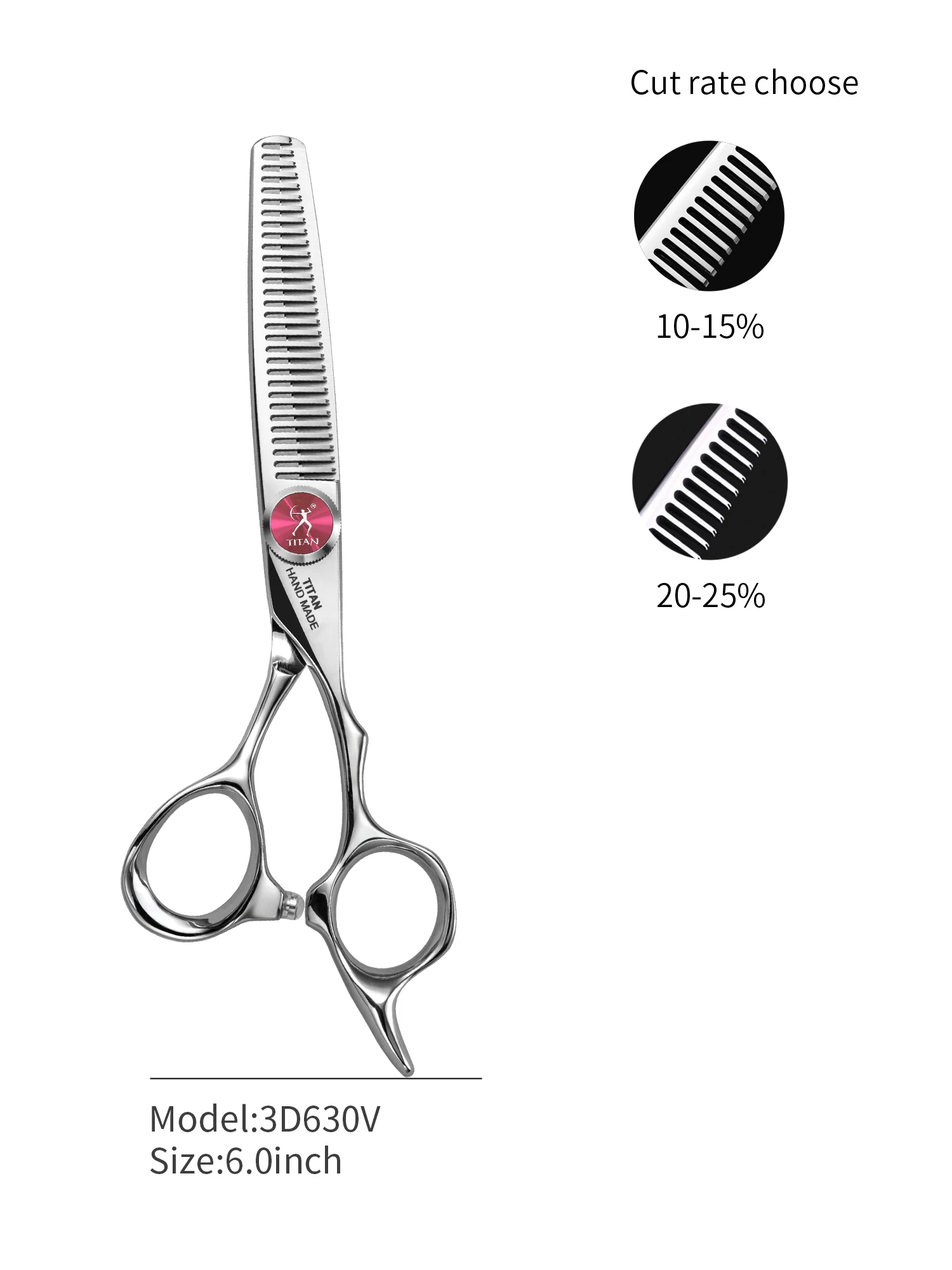 TITAN Professionelle Friseurscheren Set mit 5,5/6,0/6,5/7,0 Zoll Schneidescheren und Effilierscheren aus Japanischem 440C Stahl – Detail 8