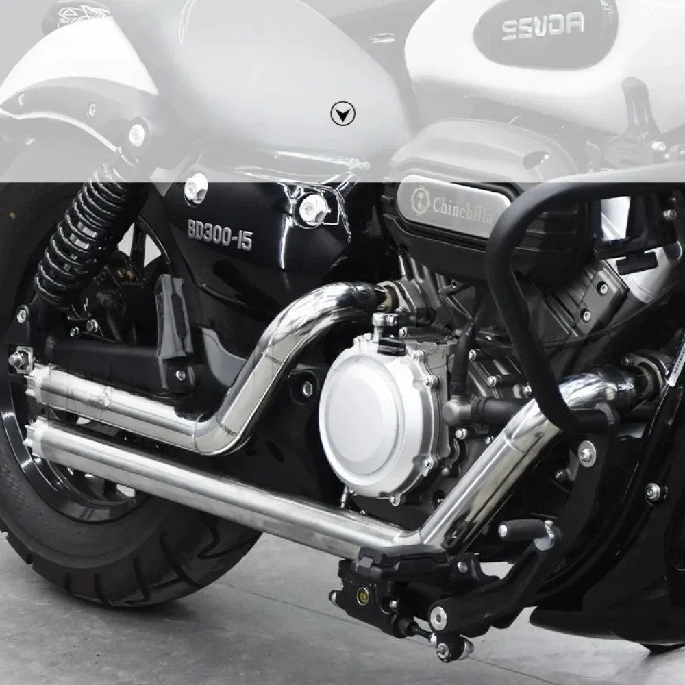 

For Benda Chinchilla 300 modified brass nozzle exhaust, double outlet on the right side, deep and thick special accessories