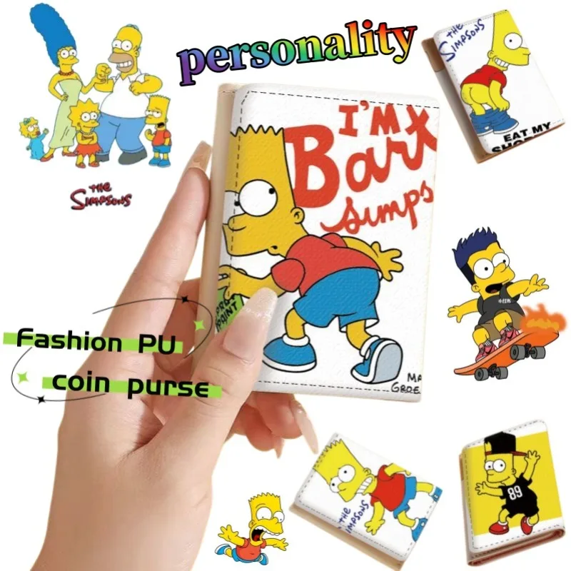 

The Simpsons tri-fold wallet, cute and fashionable cartoon, creative multi-card small change wallet, gift for friend's birthday