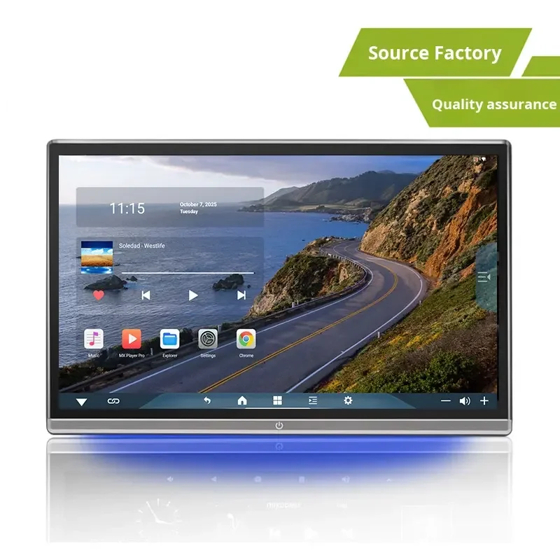 Tela Android externa de 14 polegadas, Qualcomm 8 núcleos, tela Android para encosto de cabeça de 13,3 polegadas, display para carro, 8 núcleos