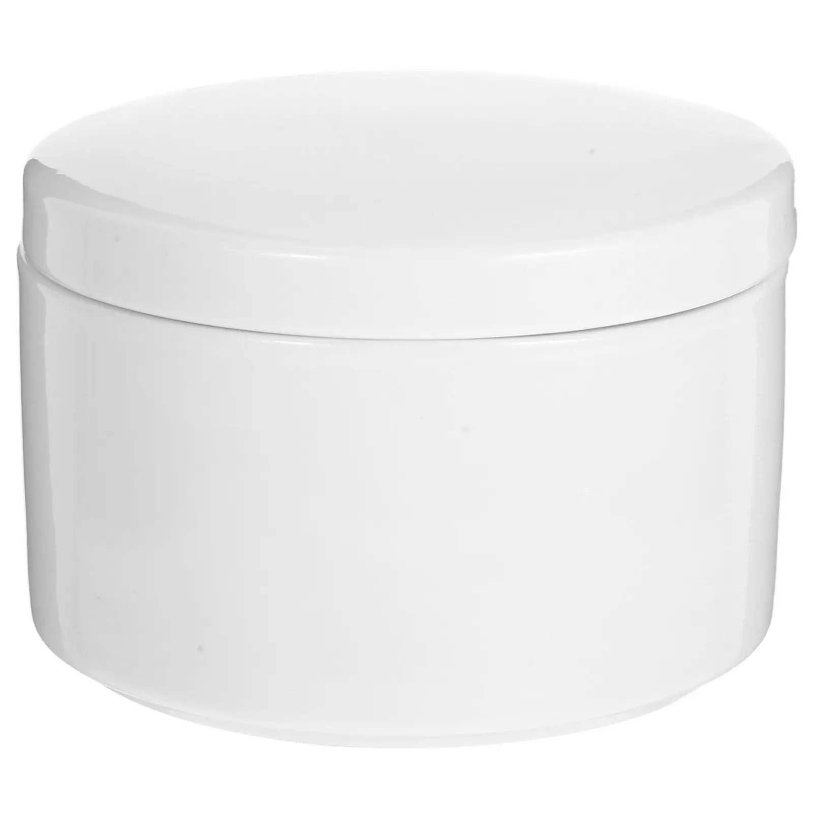 

White Ceramic Jewelry Box Round Compact Storage for Earrings Rings Pendants Necklace Organizer Smooth Surface Bedside Desktop