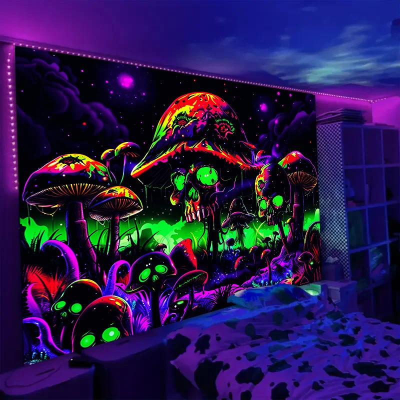 VIKAMA مخدر الجمجمة الفطر نسيج التدرج الموسيقى غرفة الحفلات مخدر موضوع فريد غرفة المعيشة ديكور #1