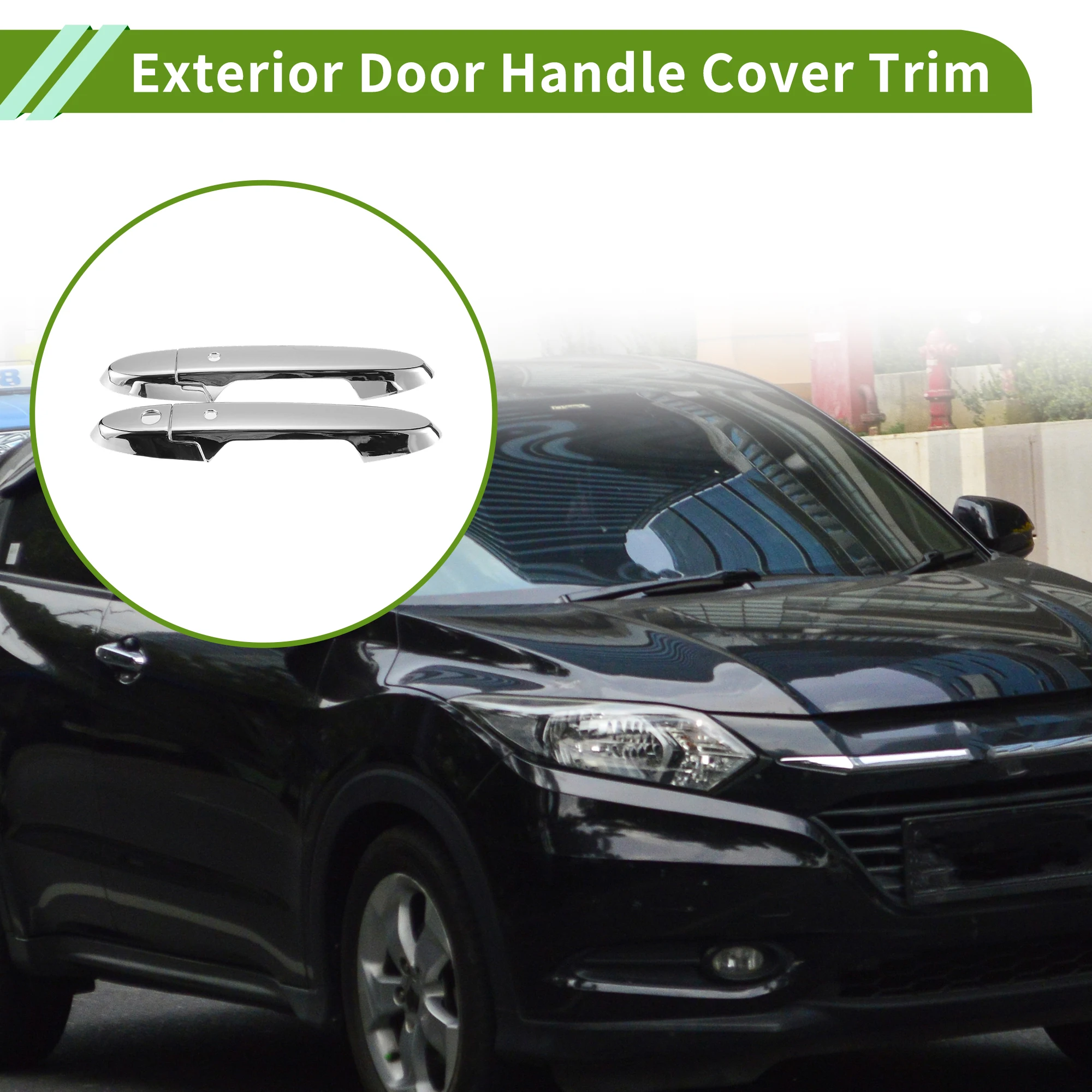 

UXCELL Exterior Door Handle Cover Trim Left Right Door Handle Cover for Honda HR-V 2016-2020 No Keyless Hole Plating 1 Set