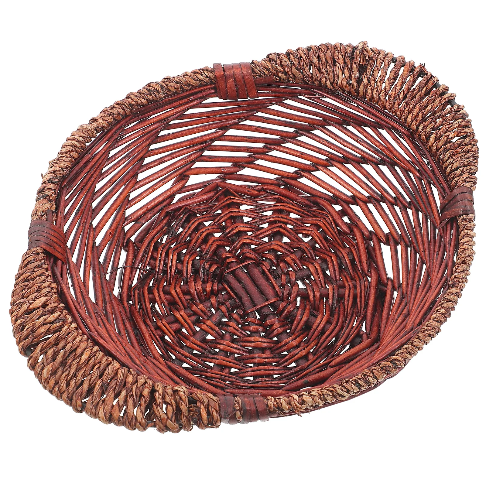 

1pc Handwoven Wicker Snack Natural Fruit Storage Organizer Kitchen Bread Basket For Vegetables Fruits Decorative Basket