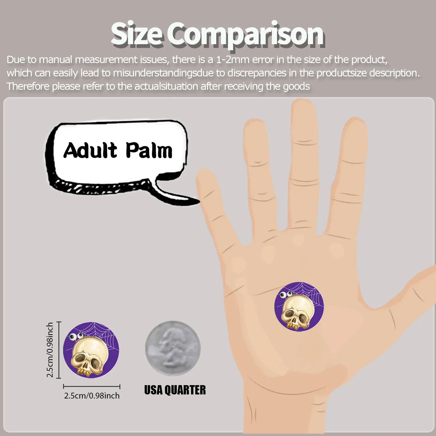 500 قطعة الكرتون المستديرة عيد الهالوين/جميع القديسين ملصقات 2.5 سنتيمتر/1 ''لفة DlY الحرفية الديكور سجل القصاصات التسمية هدية الختم