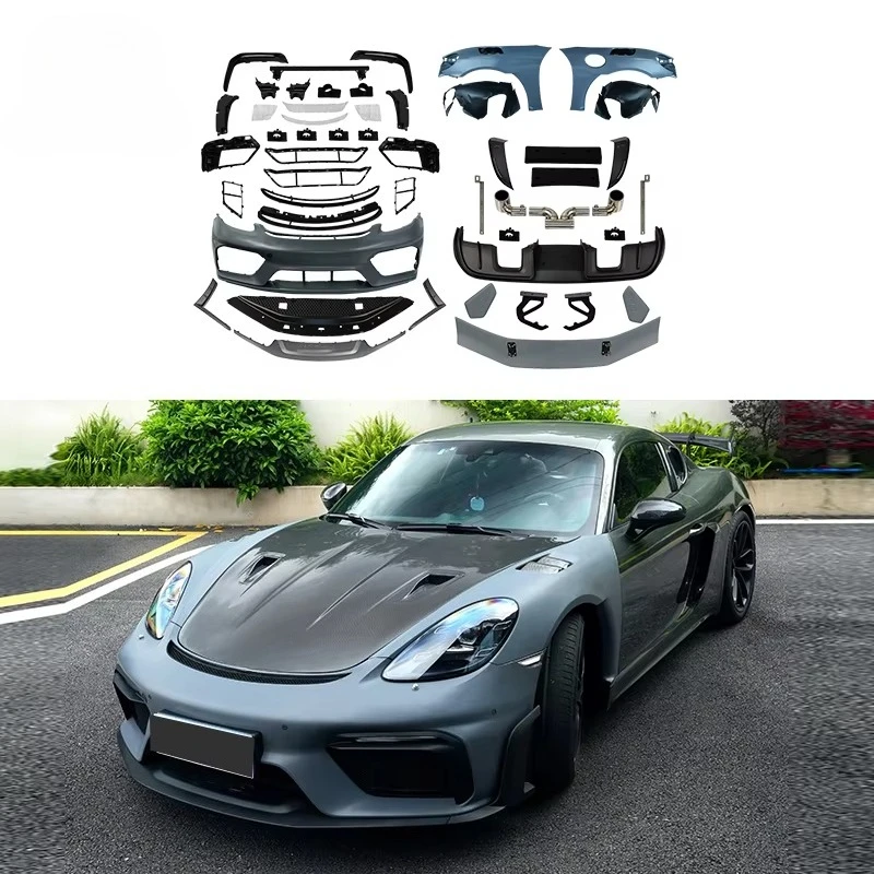 GT4 RS Style Front Rear Bumper Body Kit For Porsche 718 982 Boxster Cayman 2016-2025 Upgrade Conversion PP Car Exterior