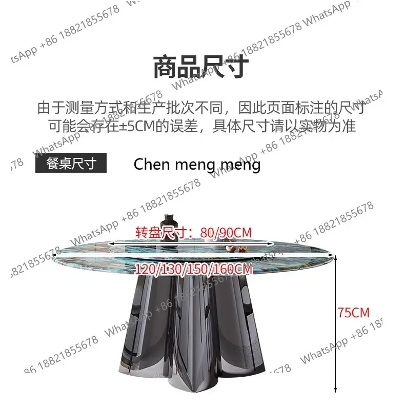 C6601 طاولة طعام فاخرة ومشرقة من ألواح الصخور وكرسي مجموعة حديثة وبسيطة لغرفة المعيشة حجر فائق البلورات مع تور