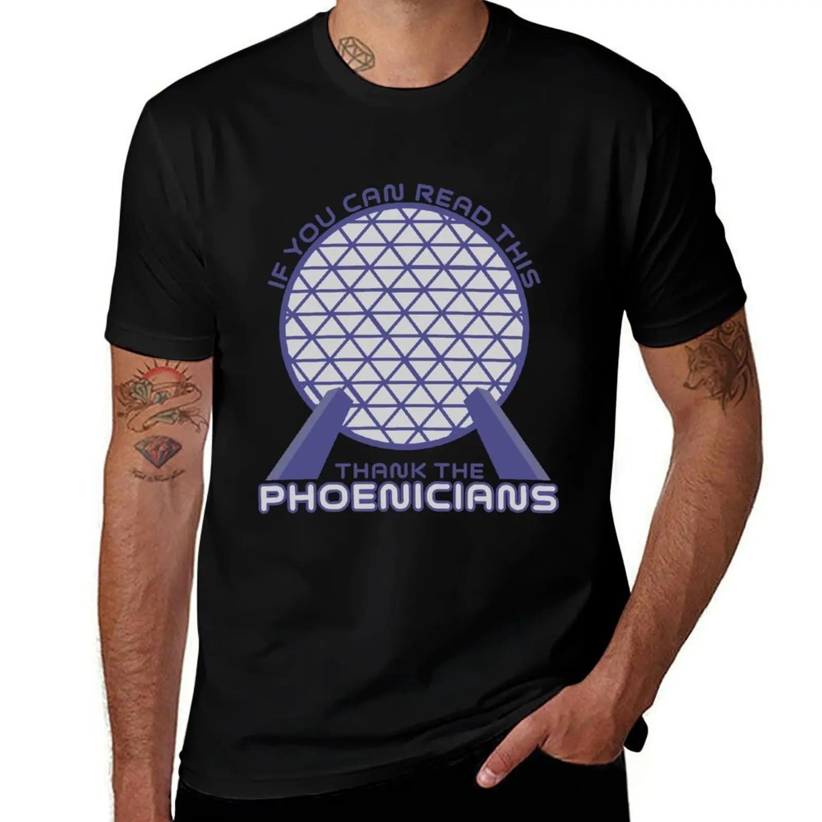 

Thank the Phoenicians Spaceship Earth T-Shirt Fashion Simple Casual Tee Shirt