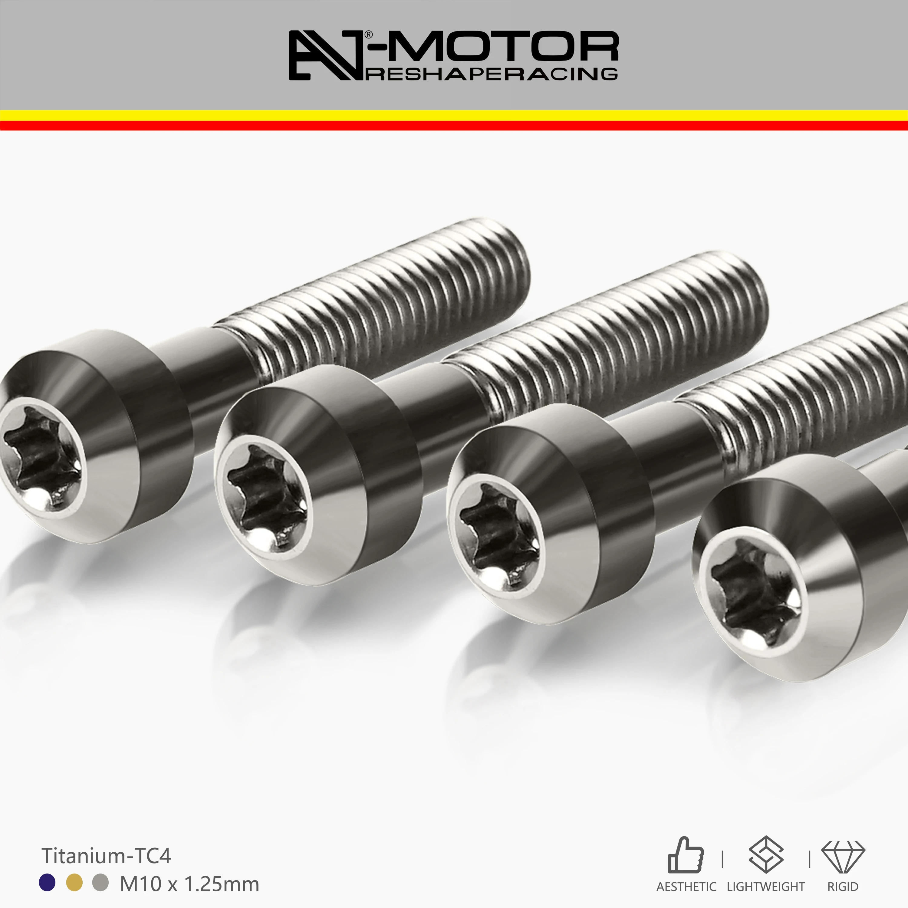 Forged Titanium Motorcycle Front Brake Caliper Bolts for Yamaha YZF‑R1 R1M R6 R7 R9 MT‑07 MT‑09 MT‑10 XS700R XS900R