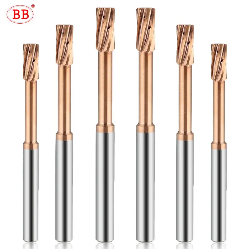 

BB Carbide Reamer Internal Cooling Coated Tungsten Steel Spiral Flute H7 CNC Machine Hole Drilling Tool for Metal Steel Alloy