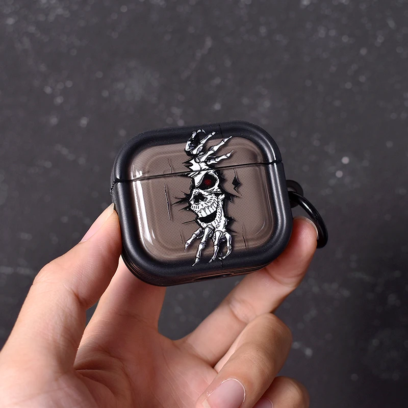 حافظة جمجمة لهاتف ابل ايربودز برو 3 1st 2nd 3rd غطاء الجيل لـ Airpods 4 2 Gen New Air Pods غطاء حماية