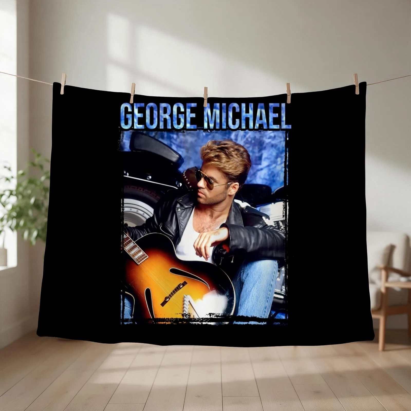 George Live Portrait Throw Blanket couch cozy soft plush fuzzy picnic outdoor blanket
