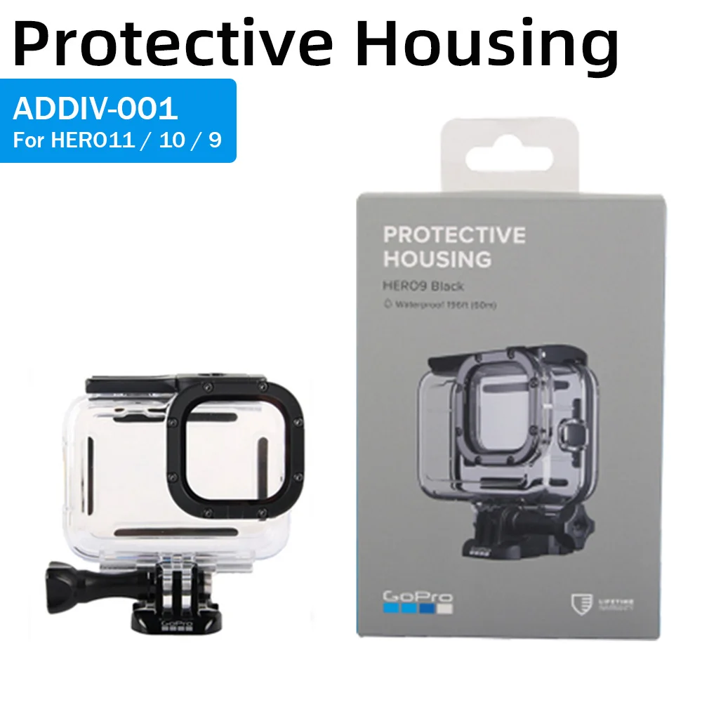 New Protective Housing + Waterproof Case Dive Housing Diving for HERO 11 / 10 / 9 Black Underwater Go Pro Accessory Original