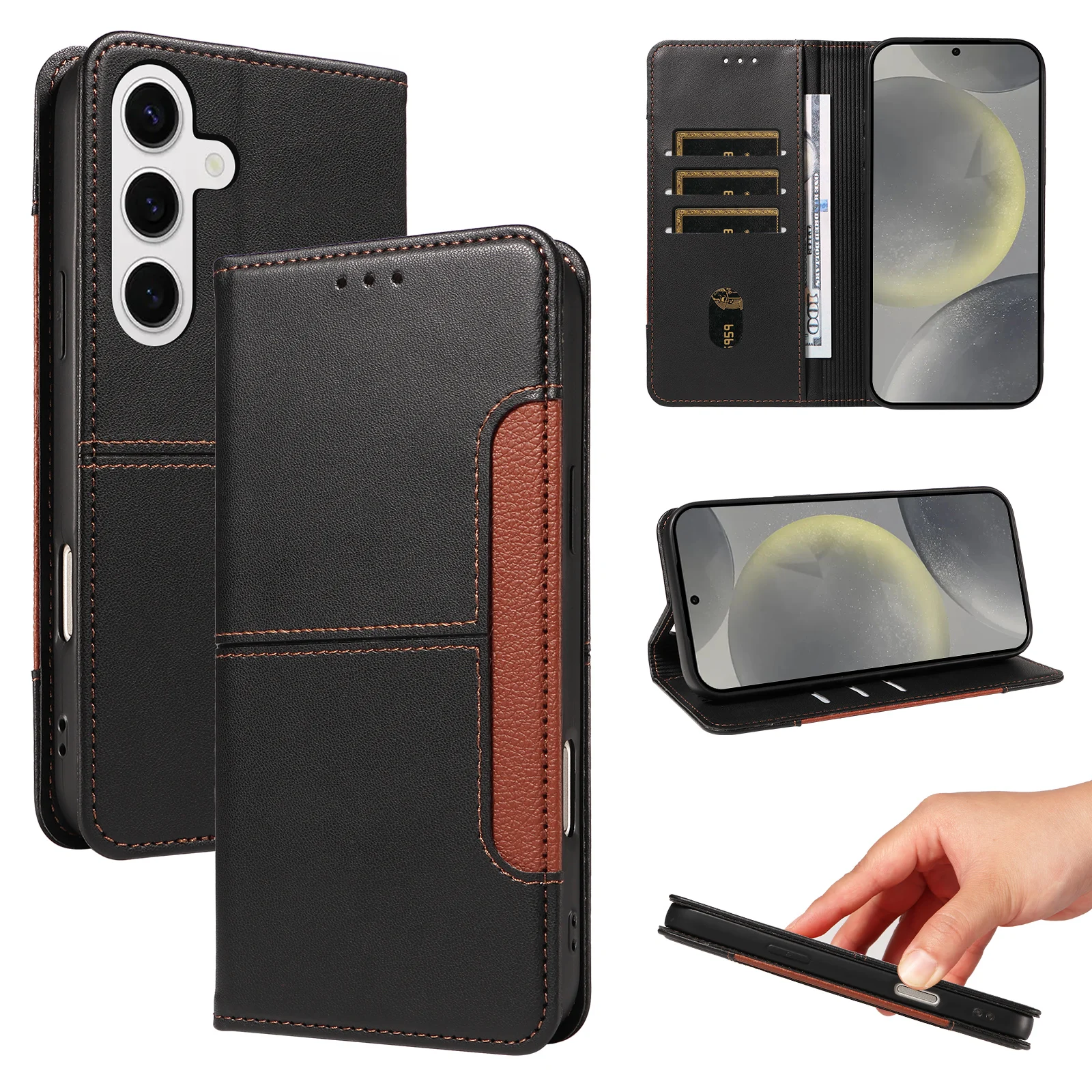 Magnetische Flip-Hülle Schutzhülle für Samsung A57/A56/A55/A17/A16/A15 Anti-RFID-Interferenz Handyhülle Multi-Kartenfach Brieftaschen-Stil Kunstleder Schutzhülle – Detail 3