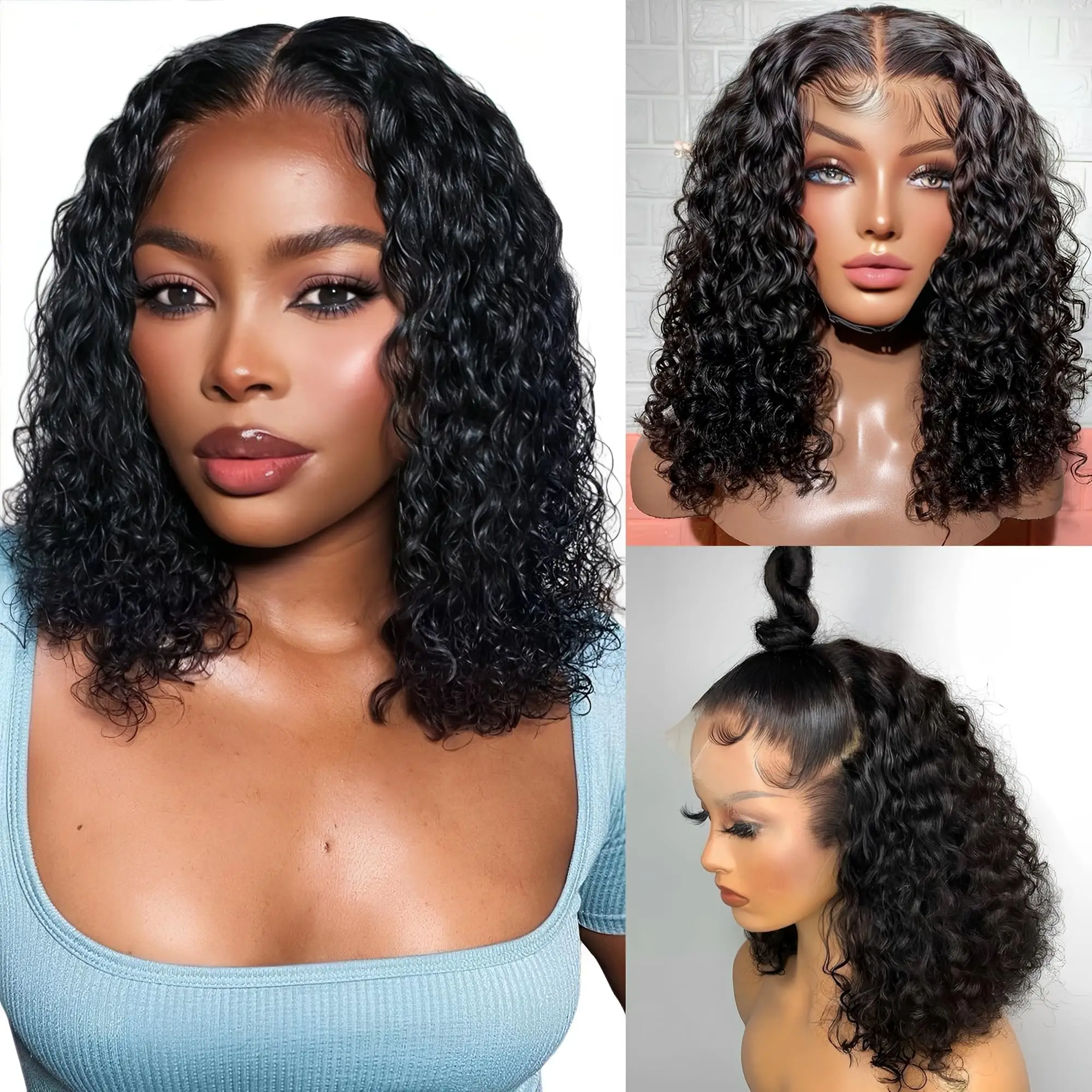 

42 Inch Deep Wave Lace Front Wigs Human Hair 13x4 HD Lace Front Wigs Human Hair Pre Plucked Brazilian Curly Human Hair Wig
