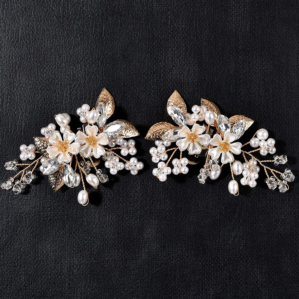 

Pearl Flower Buckles Gold Color Detachable Clips for Bridal Pearl Flower Shoe Buckles Wedding Party Shoes Accessories Storage