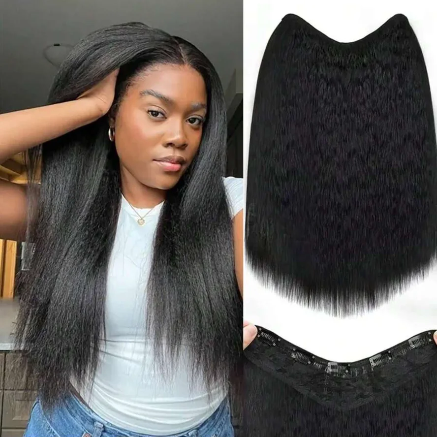 غريب مستقيم الخامس جزء الباروكات شعر الإنسان لا ترك لا الغراء خصلات الشعر المستعار البرازيلي للنساء 220% الكثافة غريب مستقيم الخامس جزء شعر مستعار