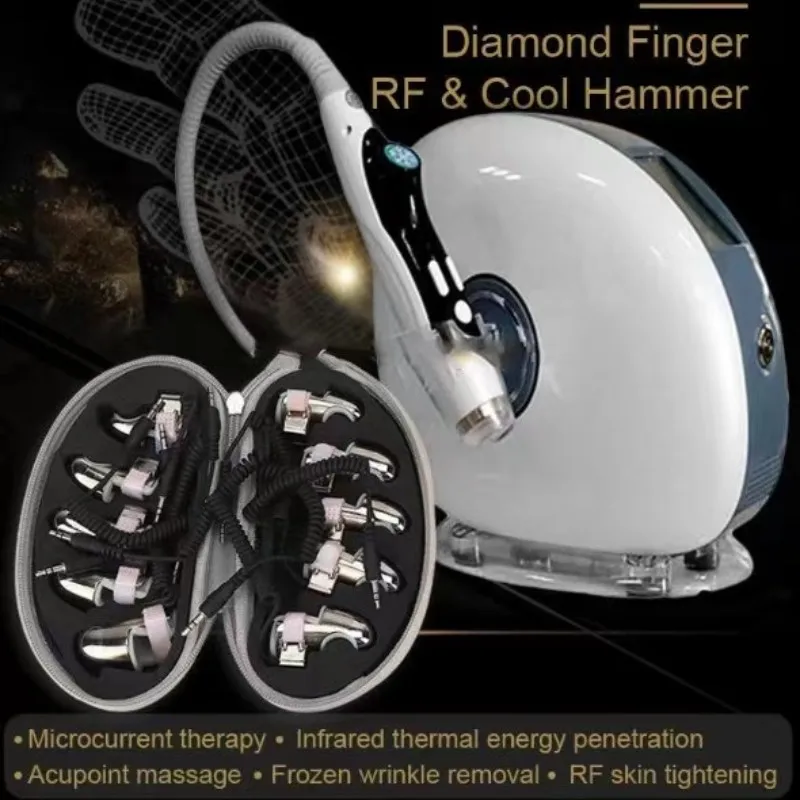 NEW Portable skin cool rf lifting eye care gold finger massager beauty machine for sale