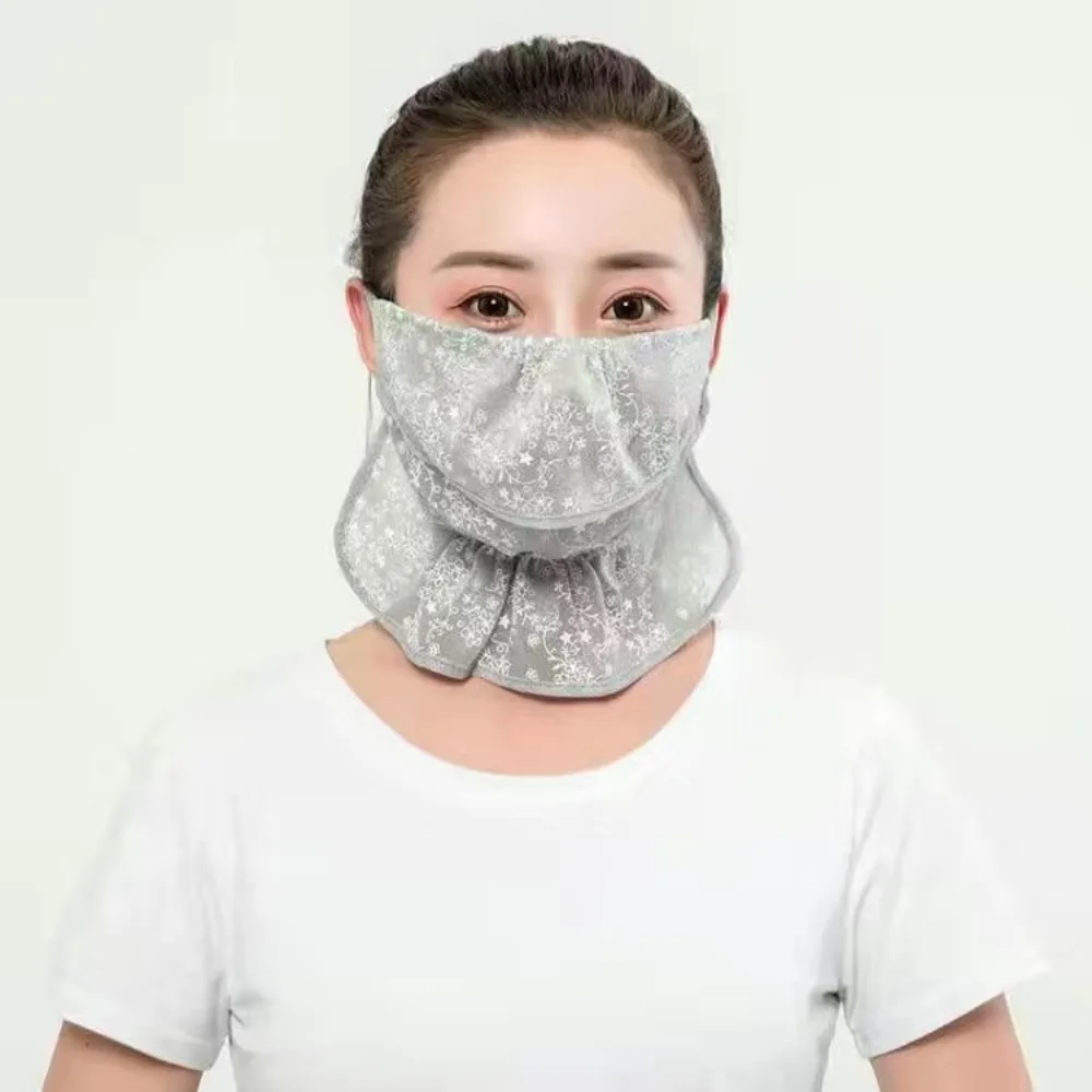 Hot Sale Anti-UV Lace Sunscreen Mask Hanging Ear Breathable Face Cover Scarf Ear Cord Dust-proof Anti-sun Mask Sexy