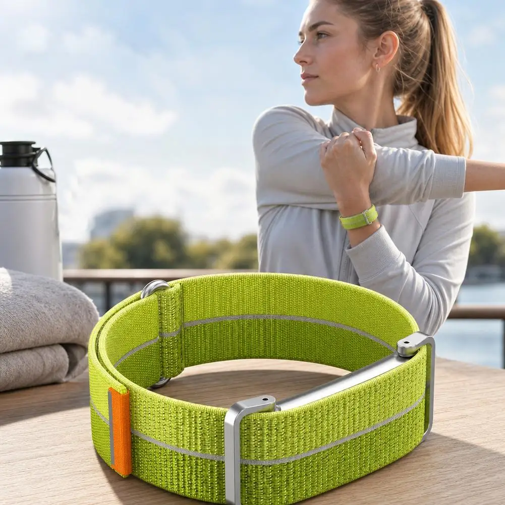 Metal Protective Case Nylon Strap For Google Fitbit Air Ultra-Slim Feather-Light Breathable Quick Release Replacement Wrist Band