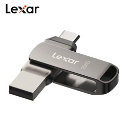 Original Lexar USB 3.1 Pen Drive Type-C Flash Memory Drive 32GB 64GB 128GB 256GB D400 130MB/s Metal Pendrive for Phone Laptop