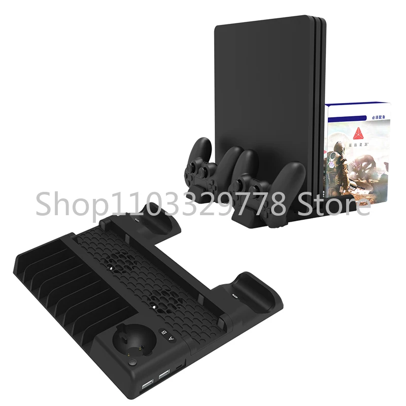 PS4 Game Play Station 4 Charger Accessories Cooling Fan Game Disc Storage with Mobile Controller Charging Set