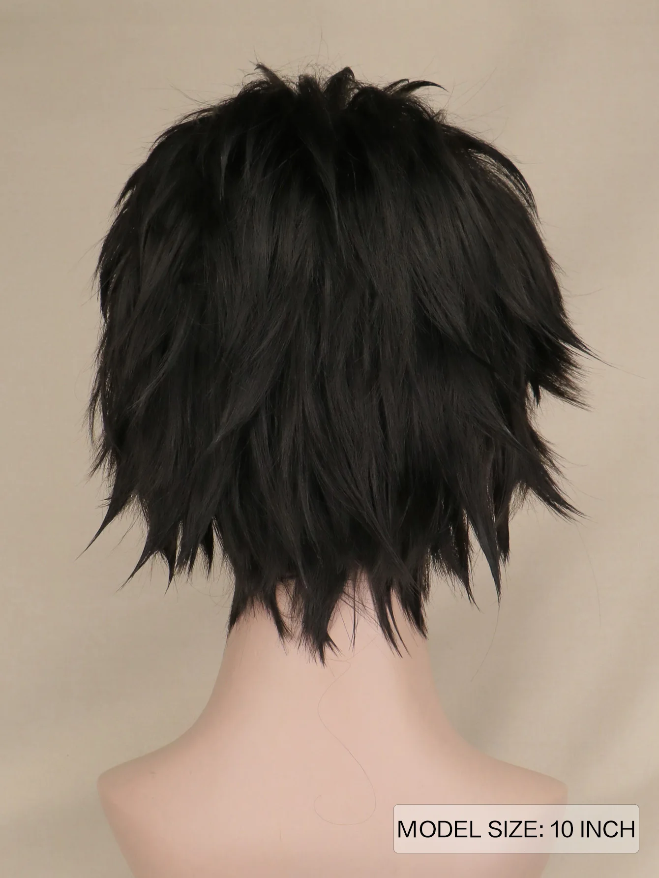 Anime Life in a Different World from Zero Cos Series Manga Peluca corta de cosplay negra Peluca de disfraz de Halloween con parte trasera peinado para hombres