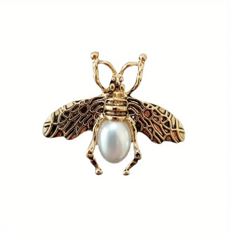 Women Men Vintage Retro Bee Brooch Pin Fashion Elegant Classic Middle Design Unisex Clothing Coat Bages