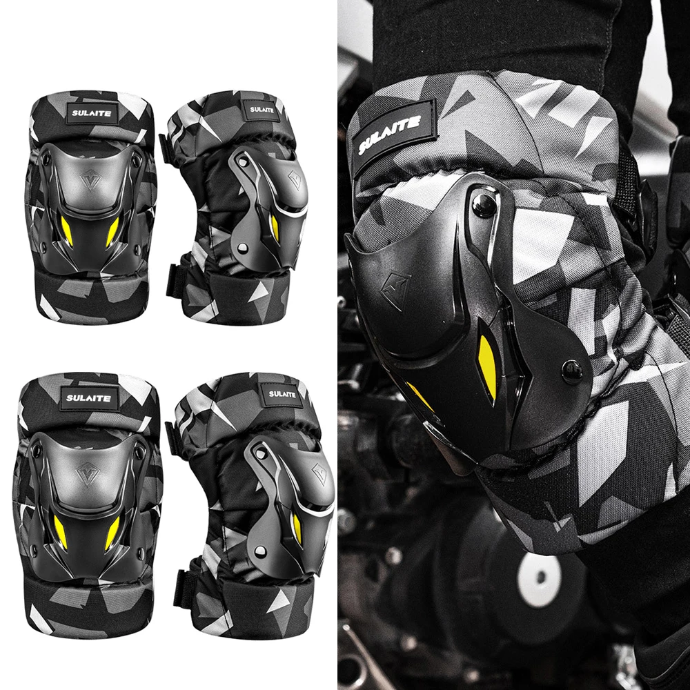 

1 Pair Electric Bike Motorcycle Motocross Racing Knee Elbow Guards Pads Braces Protective Gear Black