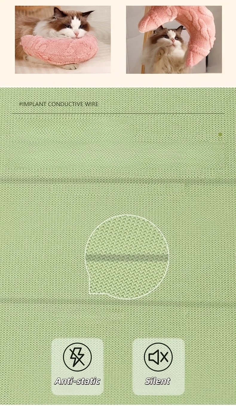 Katzen-Mondkissen, Superweiches Plüsch-Halbkissen, Haustier-Spielzeug, Katzen-Schlafkissen, Universalmatte für Hunde, Haustierzubehör – Detail 7