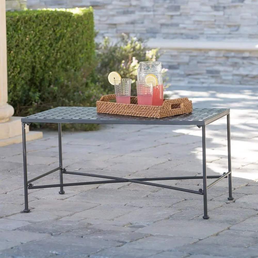 Petra Iron Coee Table, Black Brush Silver (296746)