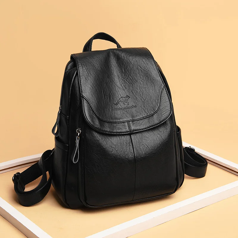 Mode Vrouwen Rugzak Luxe Designer Dames Anti-Diefstal Rugzak Zachte Lederen Schooltassen Grote Capaciteit Reistassen Mochila