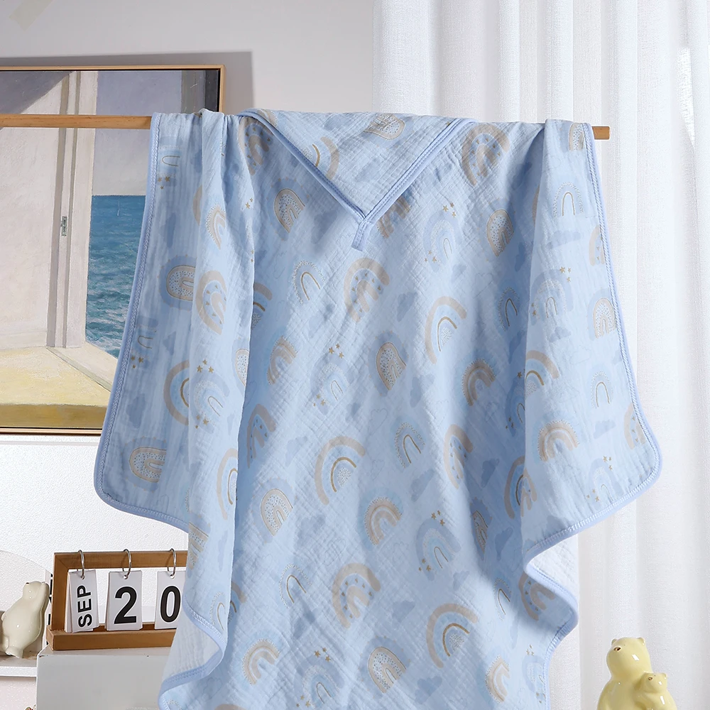 

HappyFlute, новый слитный принт, 85*85 см, веревка и завязывающийся дизайн, супермягкий 100% хлопчатобумажный материал, многофункциональный детский халат